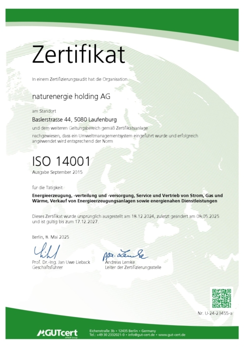 Zertifikat ISO 14001 Seite 1 von 3
