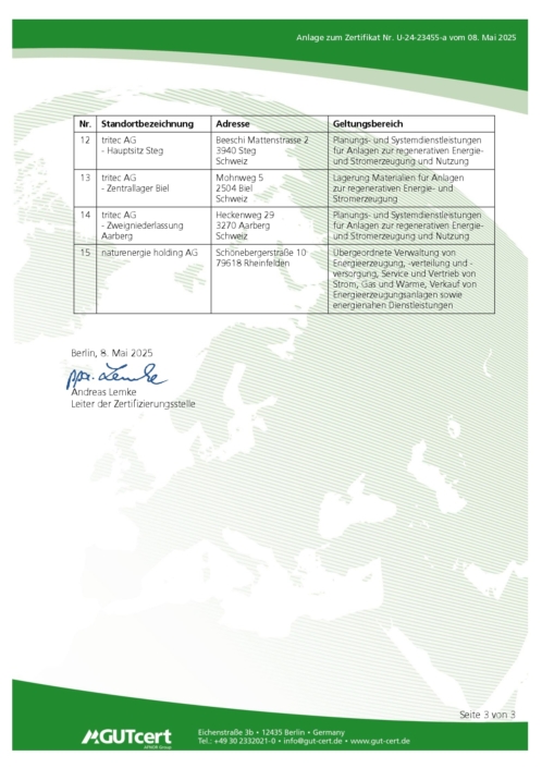 Zertifikat ISO 14001 Seite 3 von 3